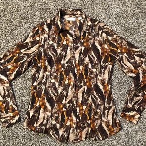 New York & Company Tan/Brown Blouse